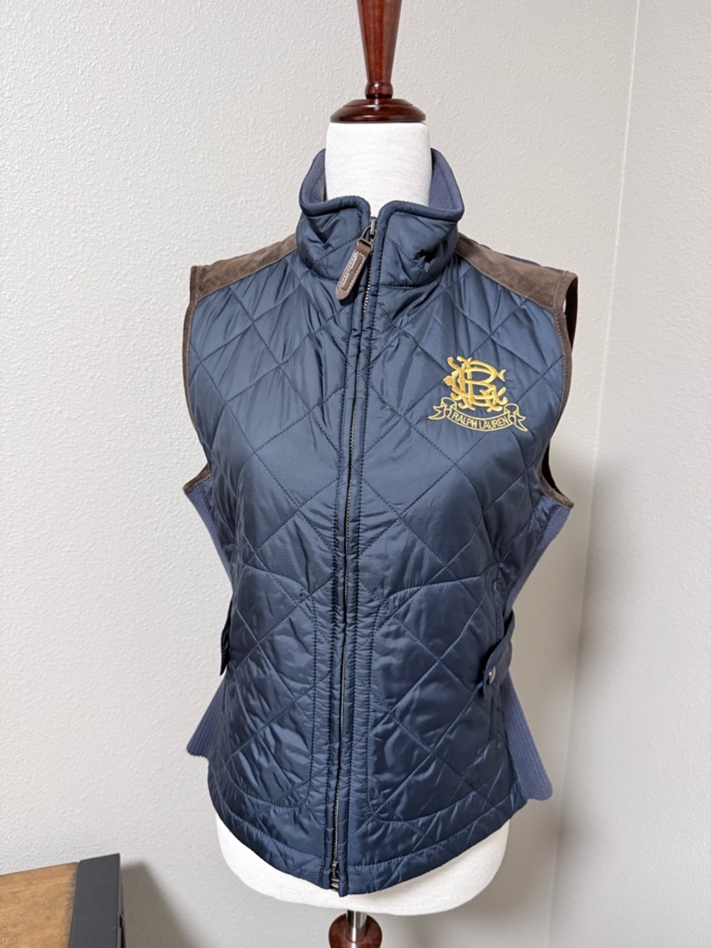Polo Ralph Lauren Women’s Quilted Vest Navy Size Medium EXCELLENT CONDITION